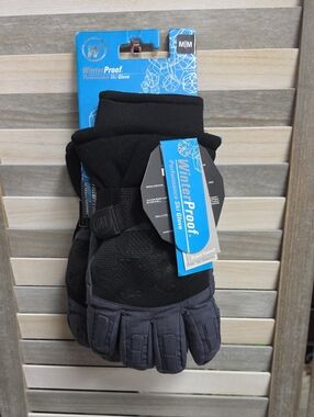 Men's Black Ski Gloves - M